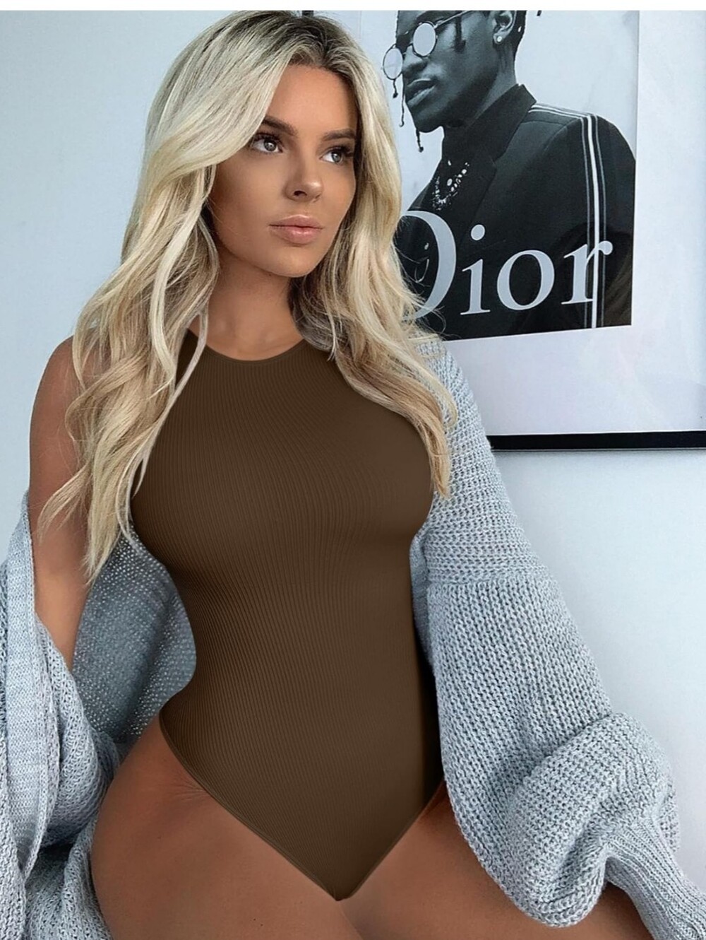 Brown Shaping tank Bodysuit